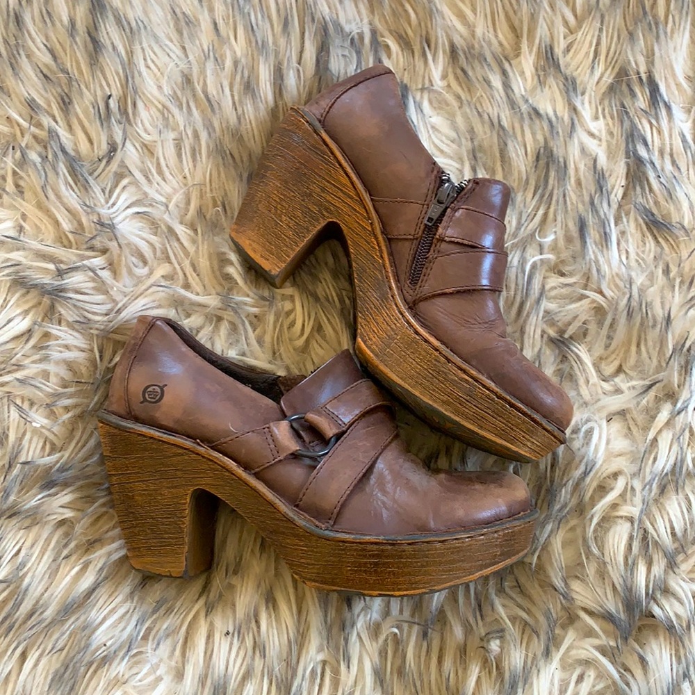 Born Wooden Booties size 8